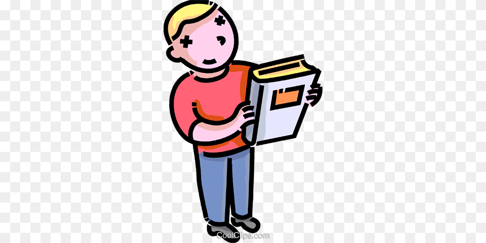 Boy With A Book Royalty Vector Clip Art Illustration, Person, Reading Free Transparent Png