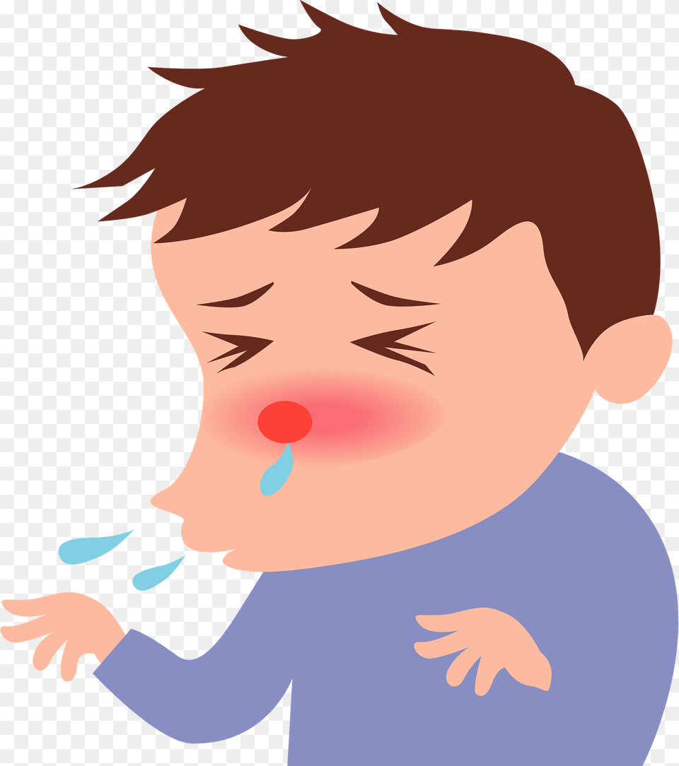 Boy With A Cold Sneezing Clipart, Baby, Person, Face, Head Png Image