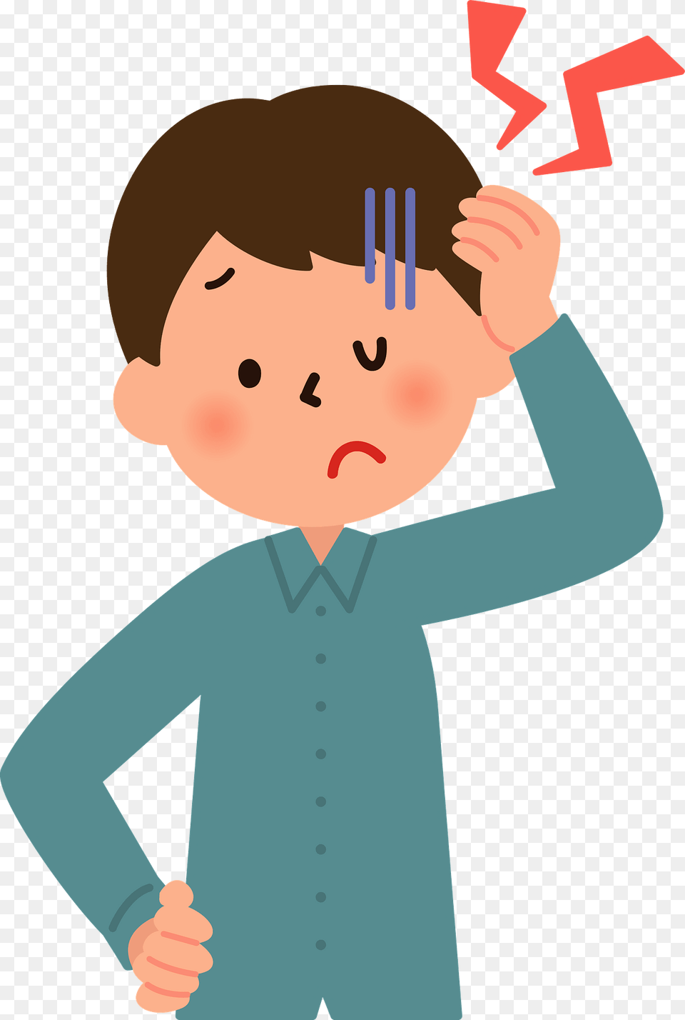 Boy With A Headache And Cold Clipart, Fork, Finger, Hand, Cutlery Free Transparent Png