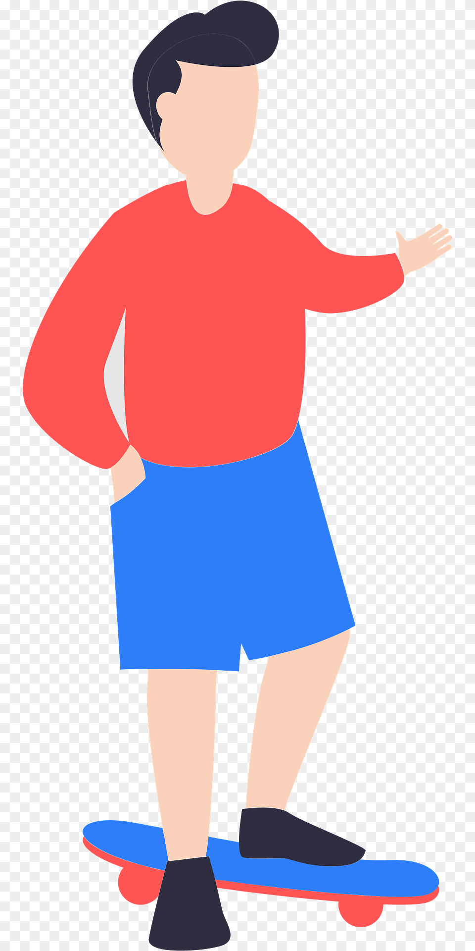 Boy With A Skateboard Clipart, Clothing, Shorts, Child, Person Free Png