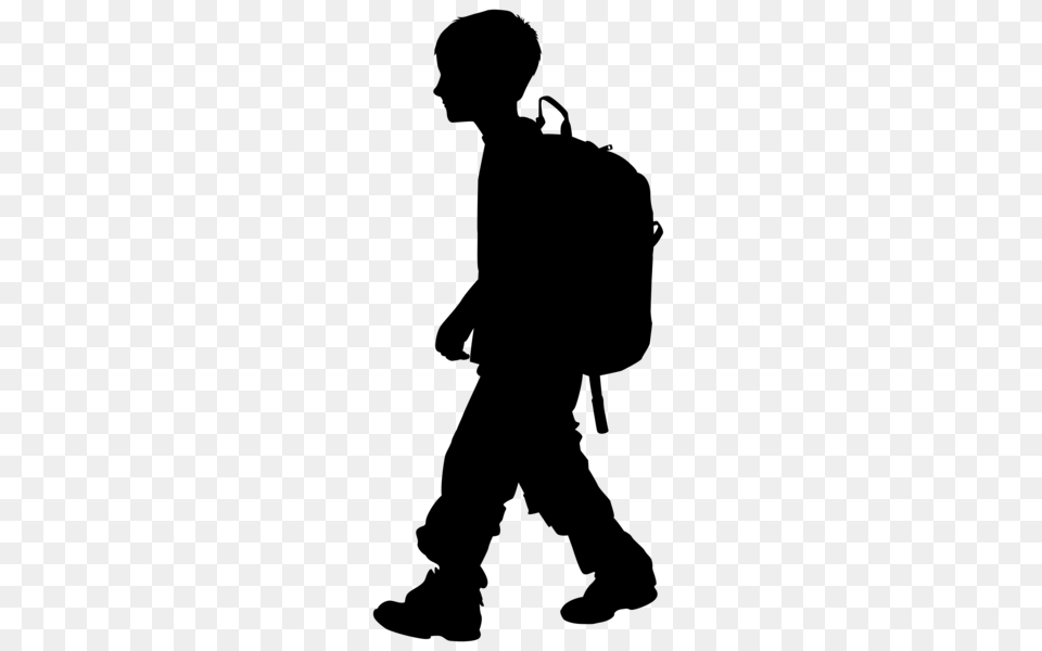 Boy With Backpack Silhouette Clip Art Gallery, Nature, Night, Outdoors, Lighting Png Image