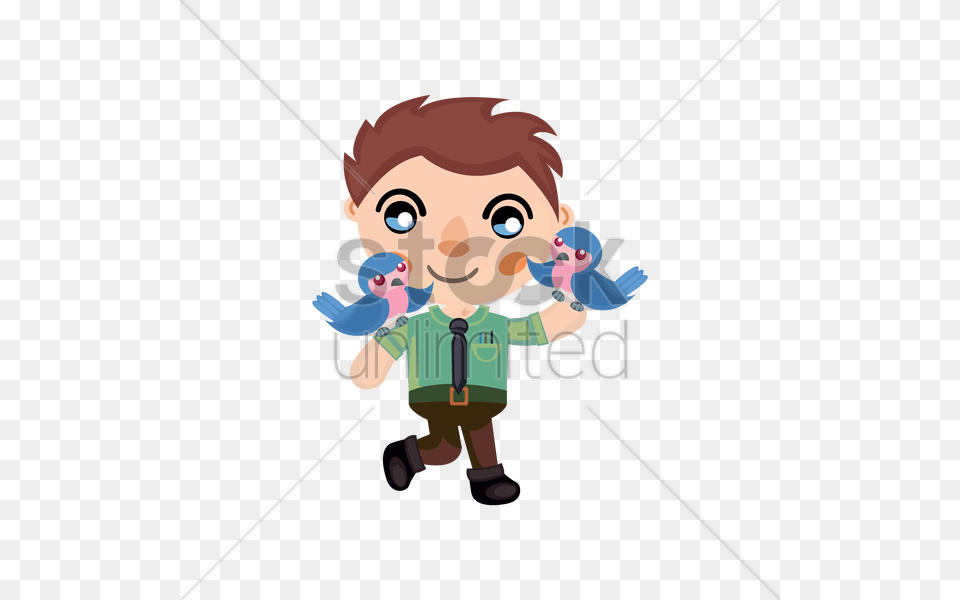 Boy With Birds On Hand Vector Image, Photography, Baby, Person, Face Free Transparent Png