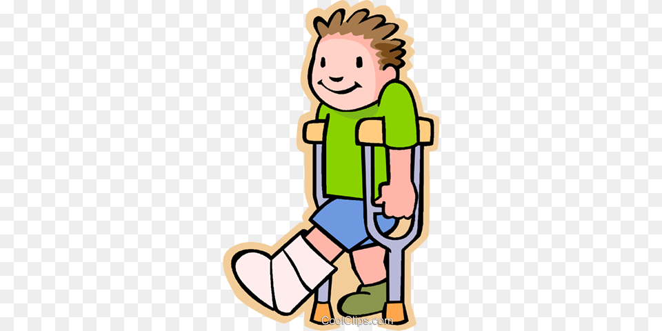 Boy With Broken Leg Royalty Vector Clip Art Illustration, Baby, Person, Face, Head Png Image