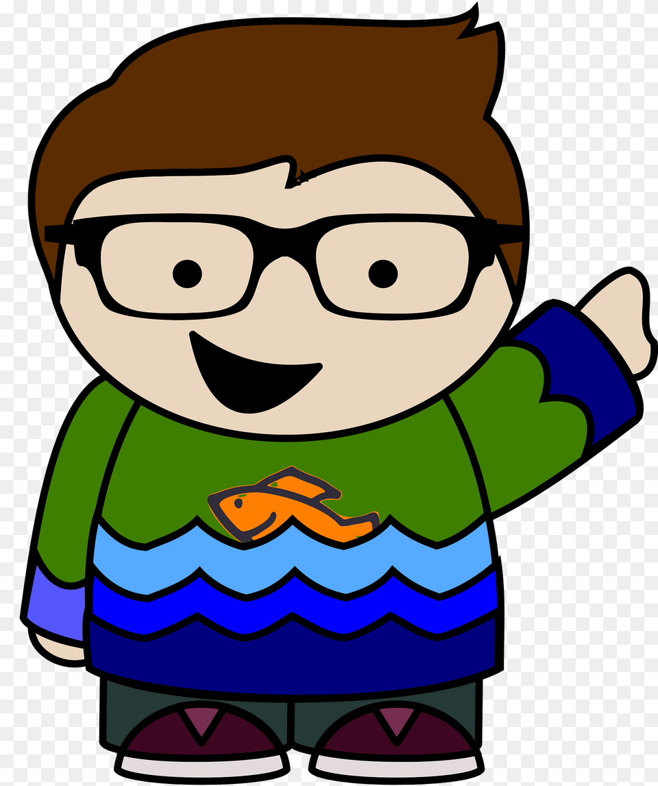 Boy With Fish On A Shirt Clipart, Baby, Person, Accessories, Glasses Free Transparent Png