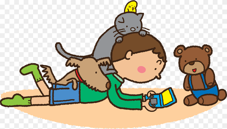 Boy With Games And Pets Clipart, Animal, Bear, Mammal, Wildlife Free Png