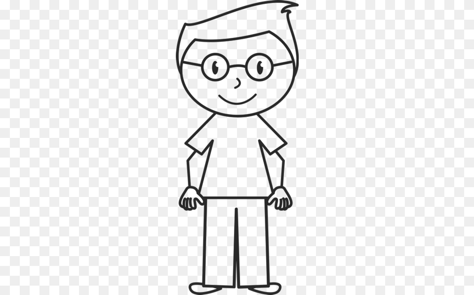 Boy With Glasses And Stylish Hair Stamp Stick Figure Stamps Free Png Download