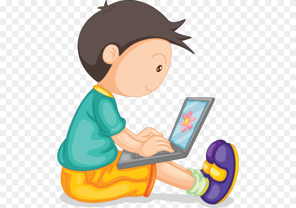 Boy With Laptop Clipart, Computer, Reading, Electronics, Person Free Transparent Png