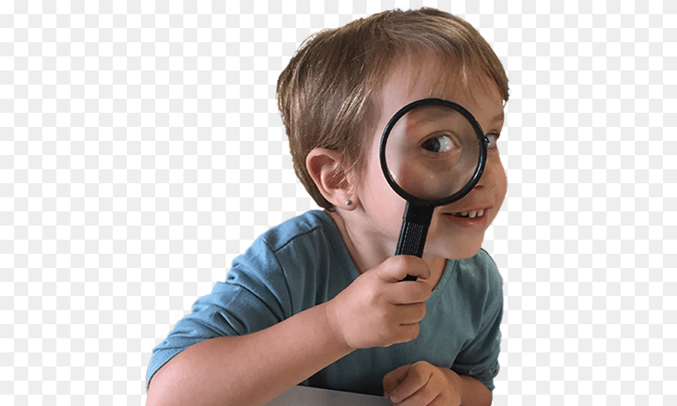 Boy With Magnifying Glass, Child, Male, Person, Photography Free Png Download