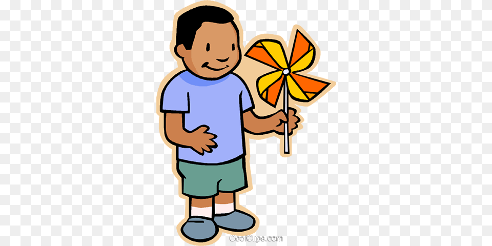 Boy With Pinwheel Royalty Vector Clip Art Illustration, Photography, Face, Head, Person Png