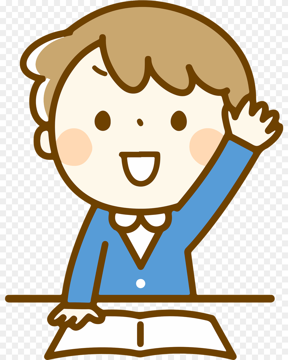 Boy With Raised Hand Clipart, Baby, People, Person, Reading Free Png Download