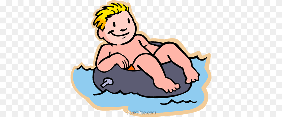 Boy With Rubber Tube Swimming Royalty Free Vector Clip Art, Baby, Person, Water, Face Png Image