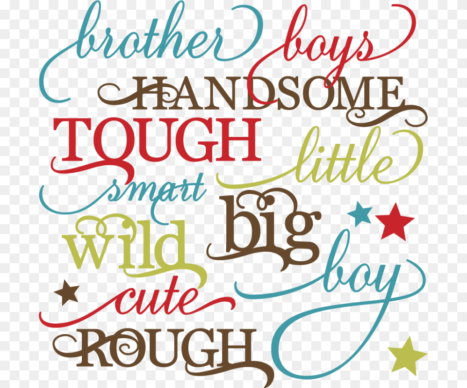 Boy Words Set Svg Cutting Files For Scrapbooking Paper Boy Scrapbook Words, Text Free Png