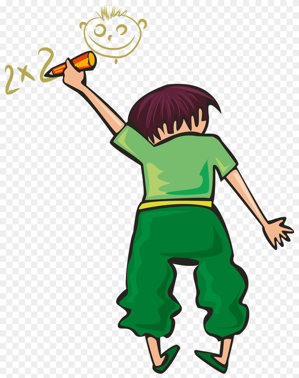 Boy Writing On The Whiteboard Clipart, Book, Comics, Publication, Clothing Png