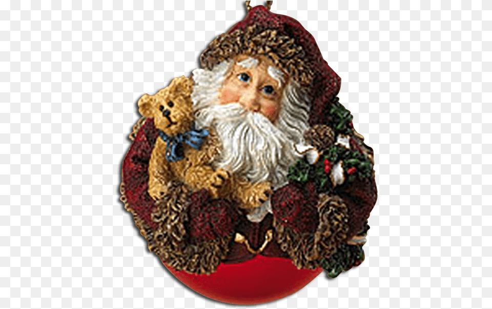 Boyds Woodland Santa Shimmering Red Glass Ball Ornament Boyds Bears, Art, Painting, Adult, Bride Png