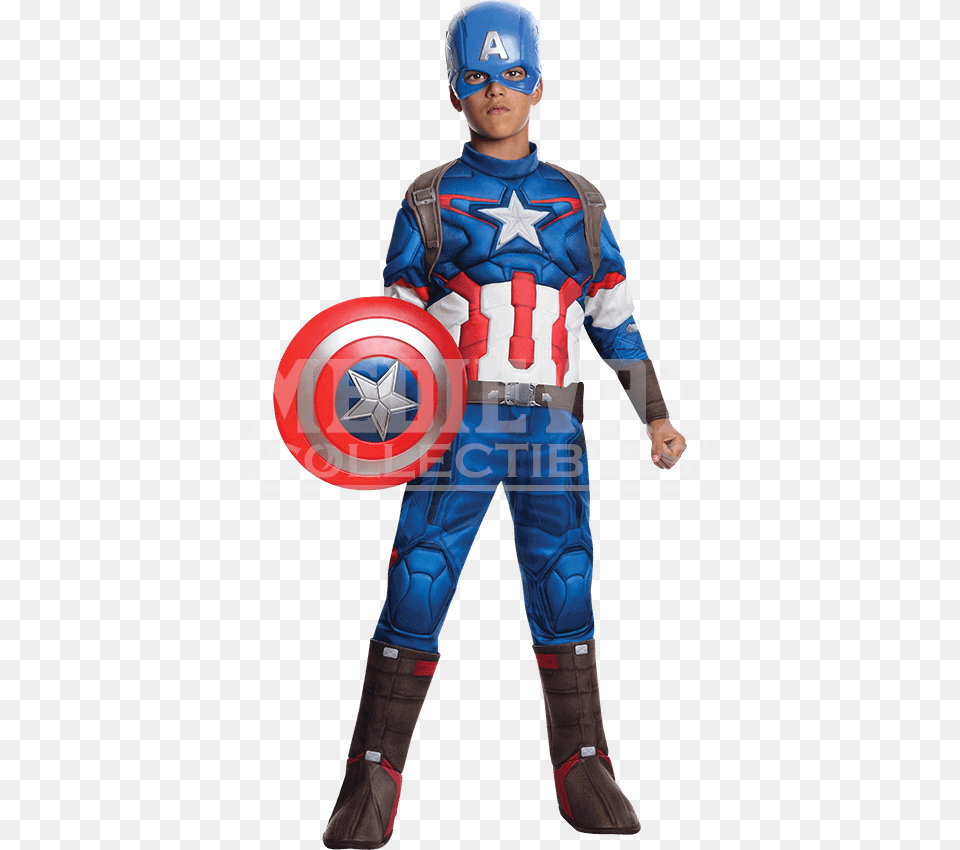 Boys Age Of Ultron Deluxe Captain America Costume, Person, Clothing, Adult, Man Free Png Download