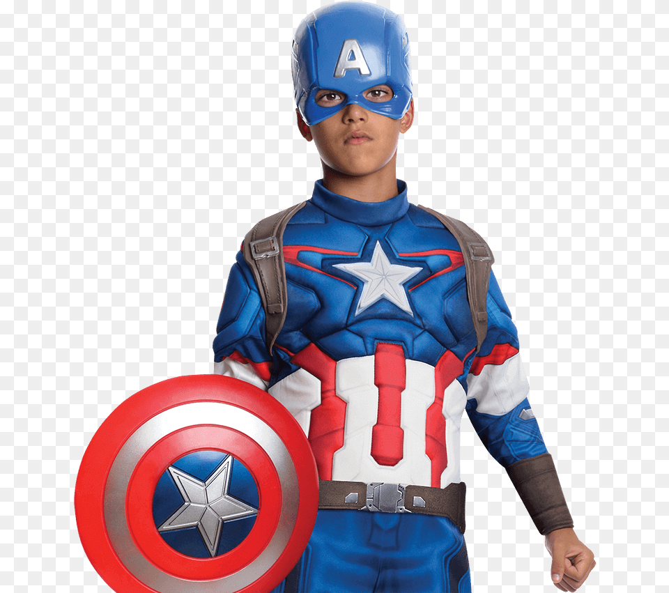 Boys Age Of Ultron Deluxe Captain America Costume Boy Captain America Costume, Person, Clothing, Child, Male Png