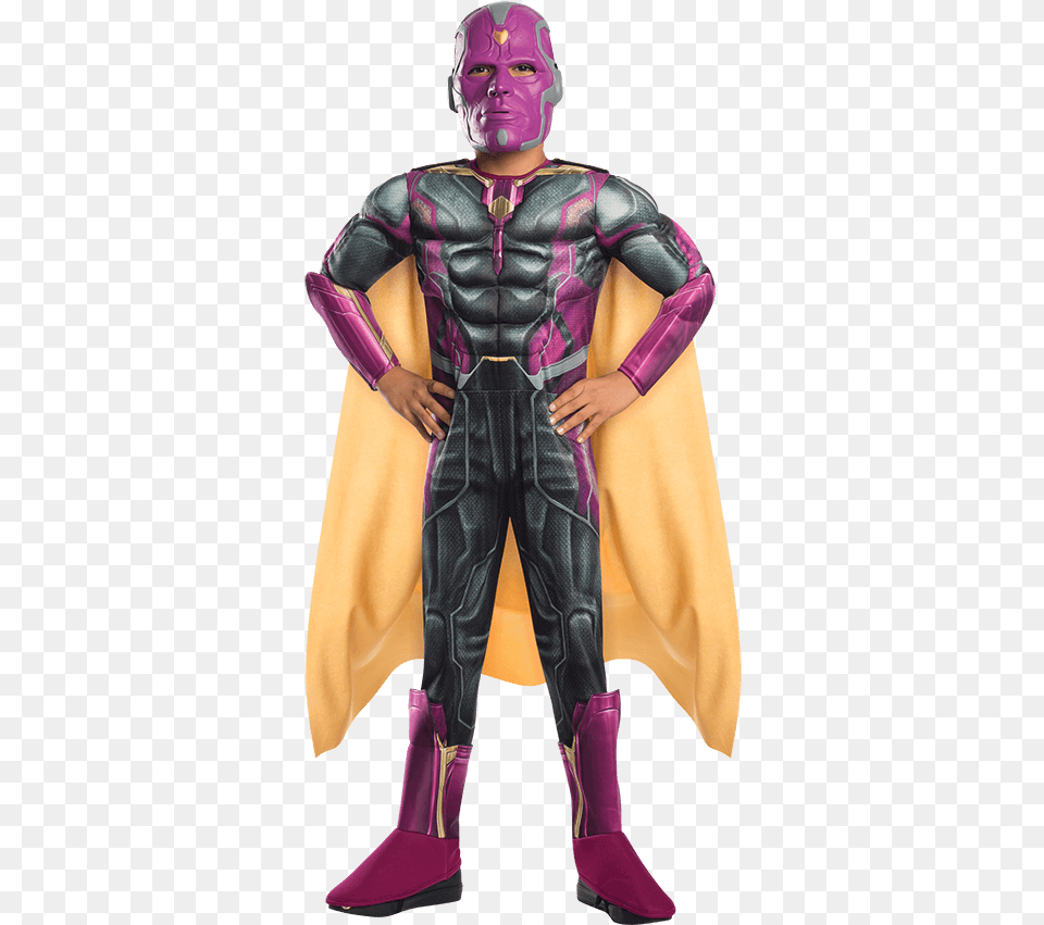 Boys Age Of Ultron Deluxe Vision Costume Vision Avengers Costume, Adult, Cape, Clothing, Male Free Png