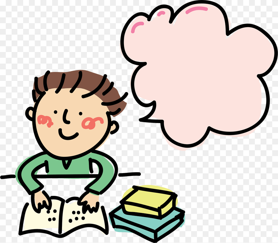 Boys Clipart, Person, Reading, Face, Head Png