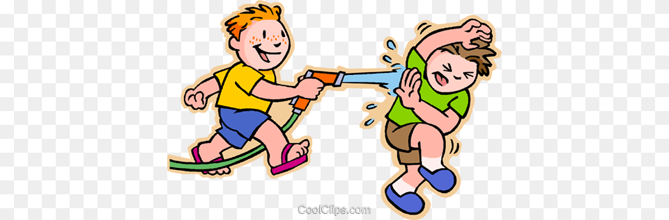 Boys Having Squirt Gun Fight Royalty Vector Clip Art, Baby, Person, Face, Head Free Png Download