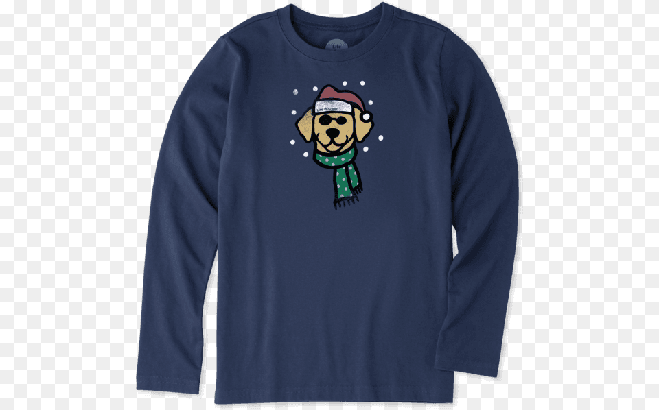 Boys Holiday Dog Boys Long Sleeve Crusher Tee Sweatshirt, Clothing, Long Sleeve, Knitwear, Sweater Png