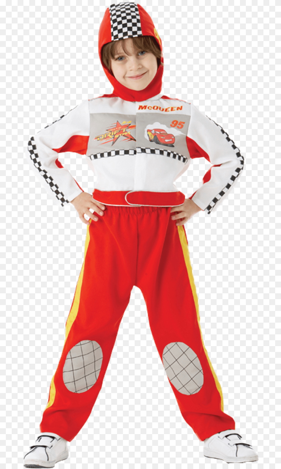 Boys Lightning Mcqueen Deluxe Cars Birthday Party Costume, Baby, Clothing, Hood, Person Free Png Download