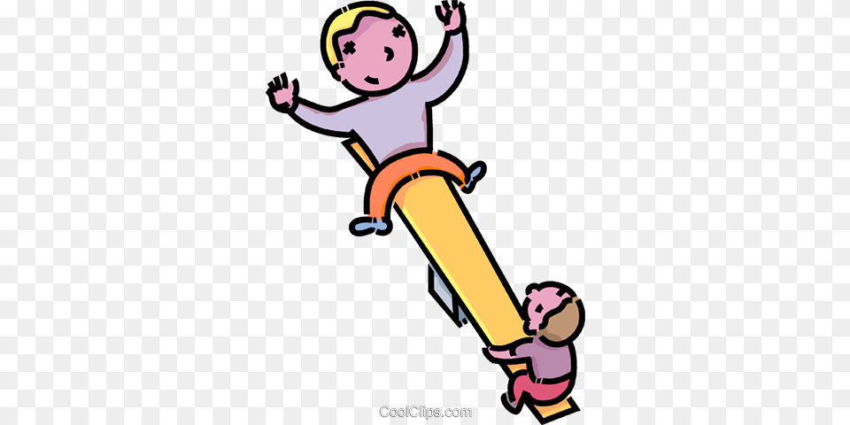 Boys Playing On A Teeter Totter Royalty Vector Clip Art, Baby, Person, Toy Free Png