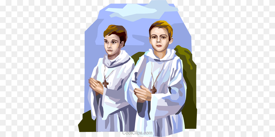 Boys Preparing For First Communion Royalty Vector Altar Server Clip Art, Clothing, Coat, Adult, Person Png