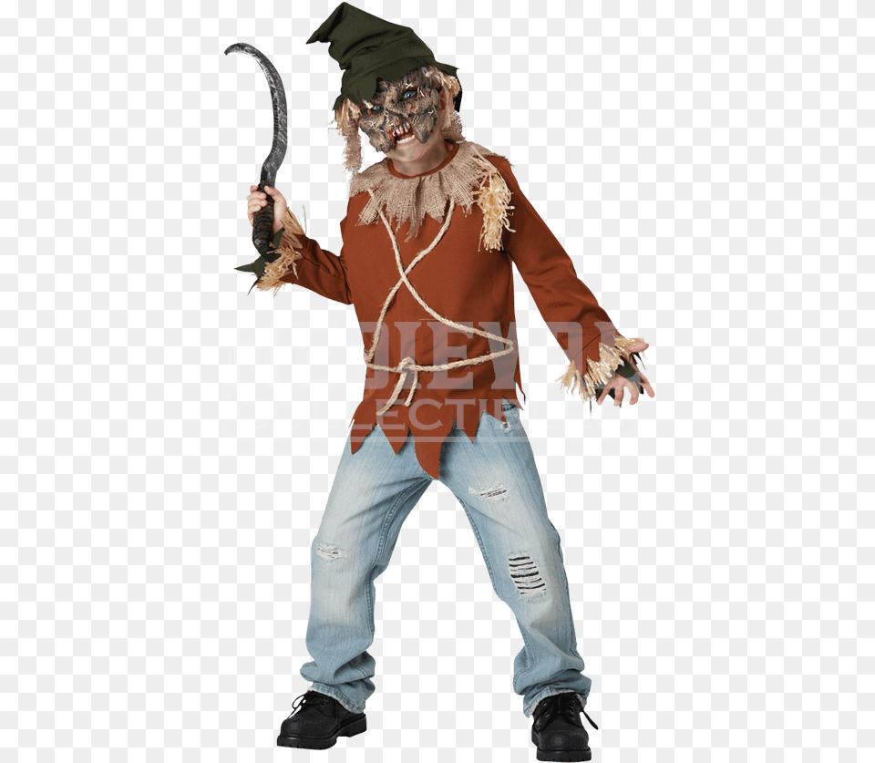 Boys Scarecrow Costume Creepy Scarecrow Costume Boy, Clothing, Person, Adult, Male Png Image