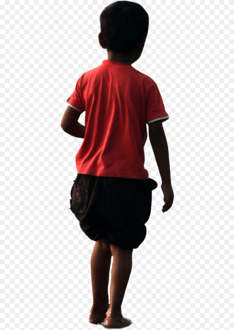 Boystandingwaterback, Back, Skirt, Shorts, Person Free Png Download
