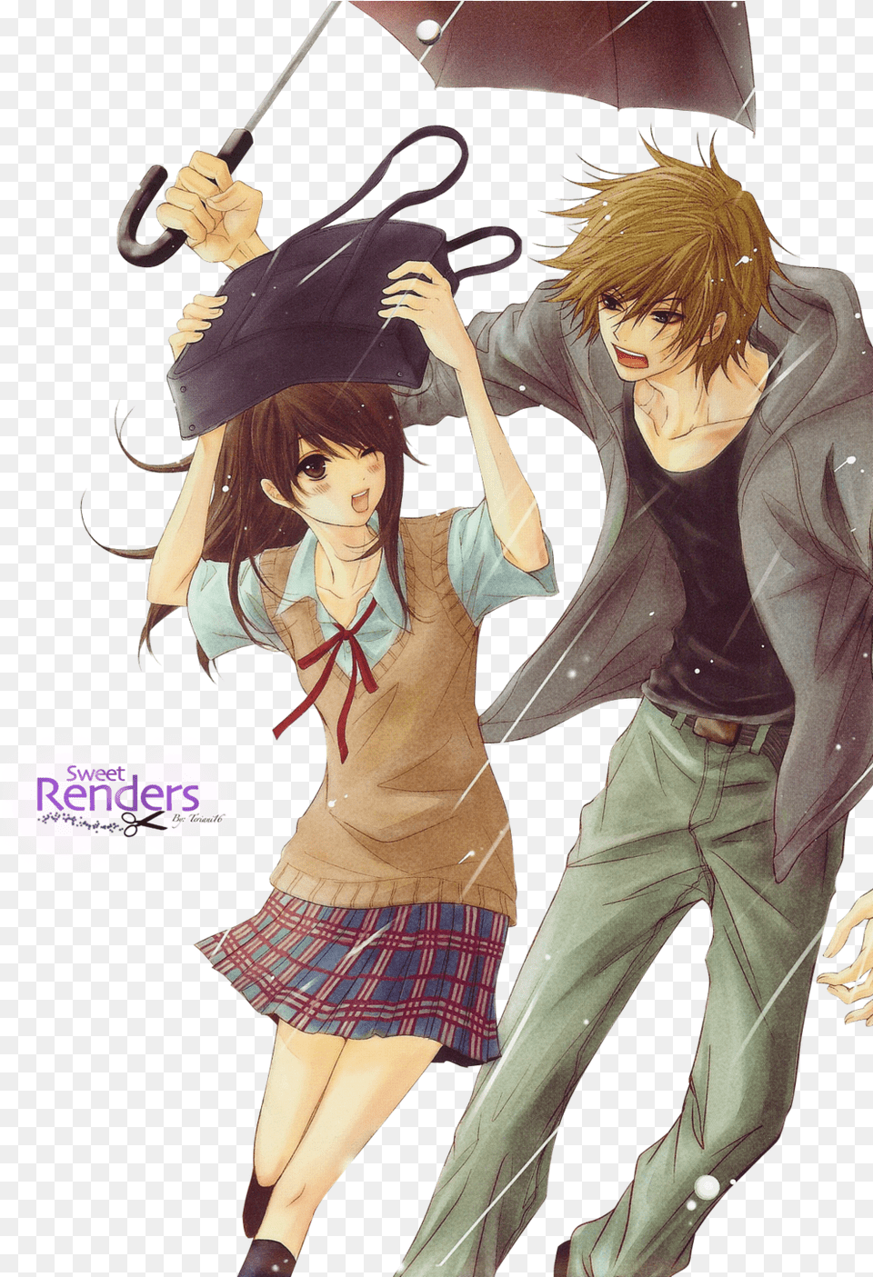 Boyxgirl By Teriani16 Anime Couple Under The Rain, Adult, Publication, Person, Woman Png Image