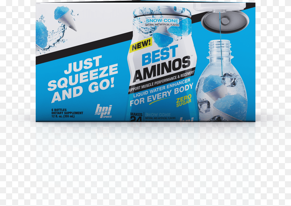 Bpi Sports Best Aminos Liquid Water Enhancer Snow, Advertisement, Poster, Bottle Free Png Download