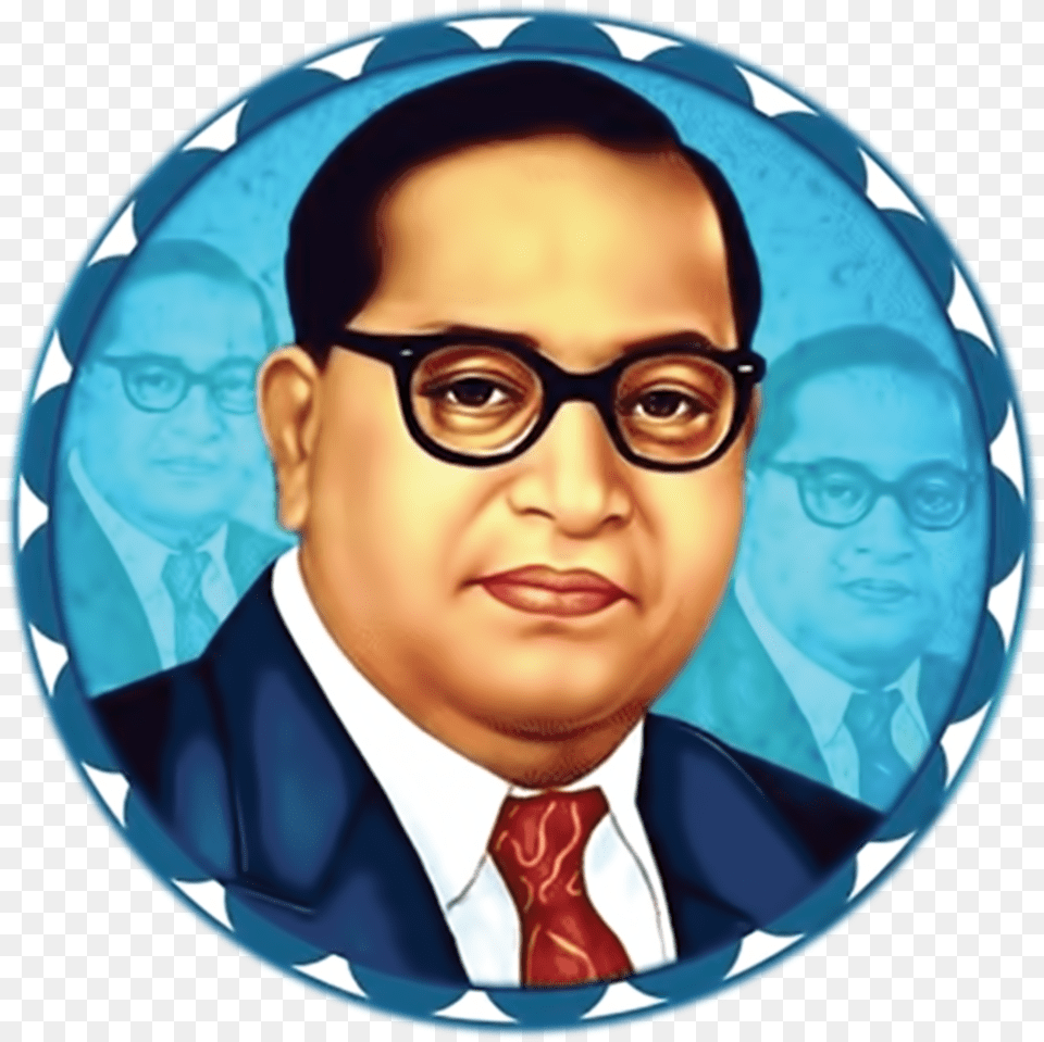 Br Ambedkar Photo Image In Round Lable Ambedkar Images Hd, Accessories, Portrait, Photography, Person Png