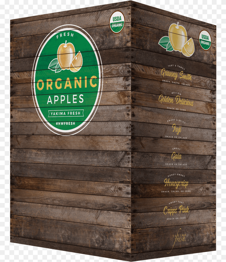 Br Blog 2018 Yfm Organic Apples Bin Plywood, Box, Crate, Wood Free Png