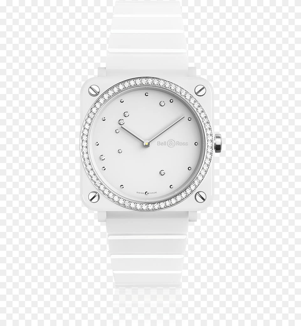 Br S White Diamond Eagle Diamonds Bell Amp Ross Br S White Ceramic Diamond Ceramic, Arm, Body Part, Person, Wristwatch Free Png Download