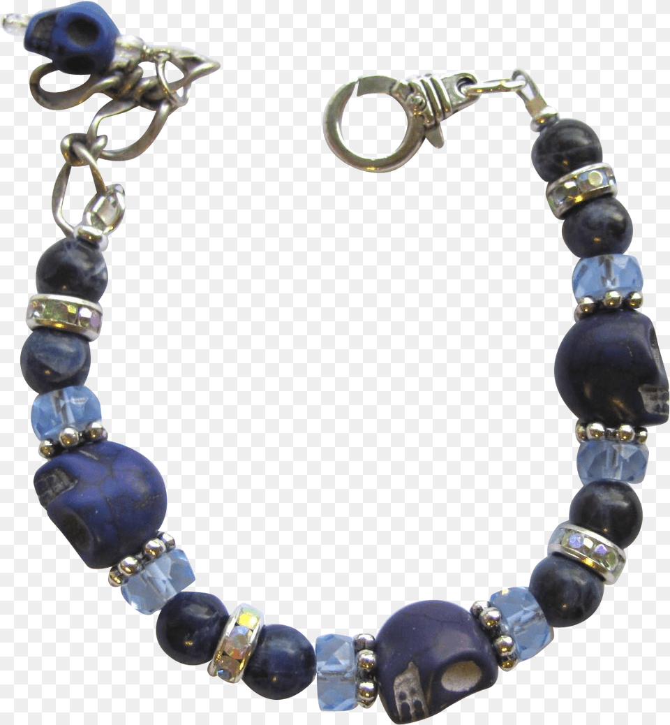 Bracelet Of Blue Skulls And Sodalite Beads With Celestial Bracelet Of Blue Skulls And Sodalite Beads, Accessories, Jewelry, Necklace, Gemstone Free Png