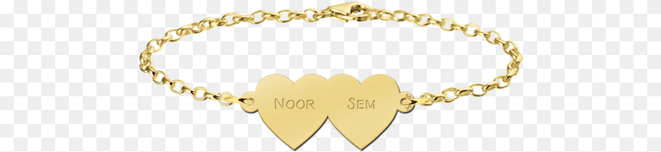 Bracelet With Two Hearts Of Gold Gold Bracelet Hd, Accessories, Jewelry, Necklace Free Png Download