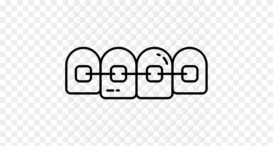 Braces Care Dental Doodle Orthodontic Teeth Treatment Icon Free Png