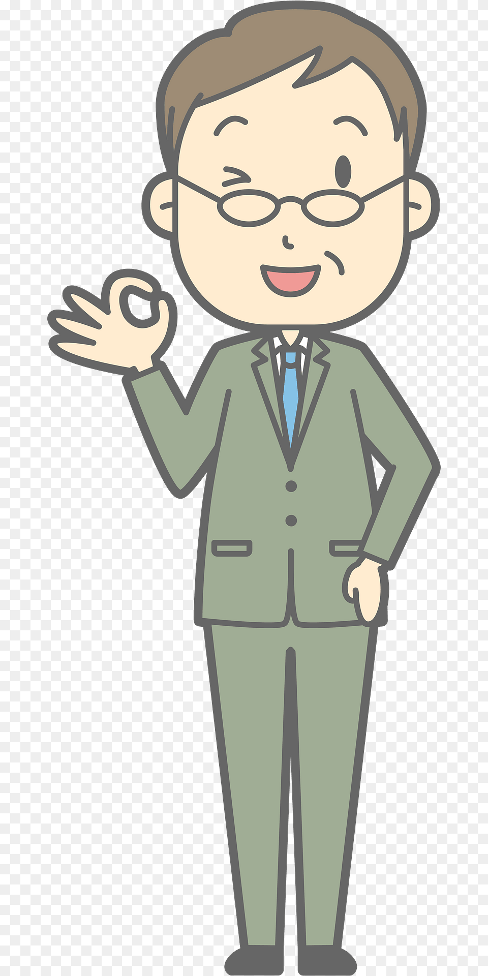 Brad Businessman Is Giving Ok Sign Clipart, Clothing, Formal Wear, Suit, Person Png