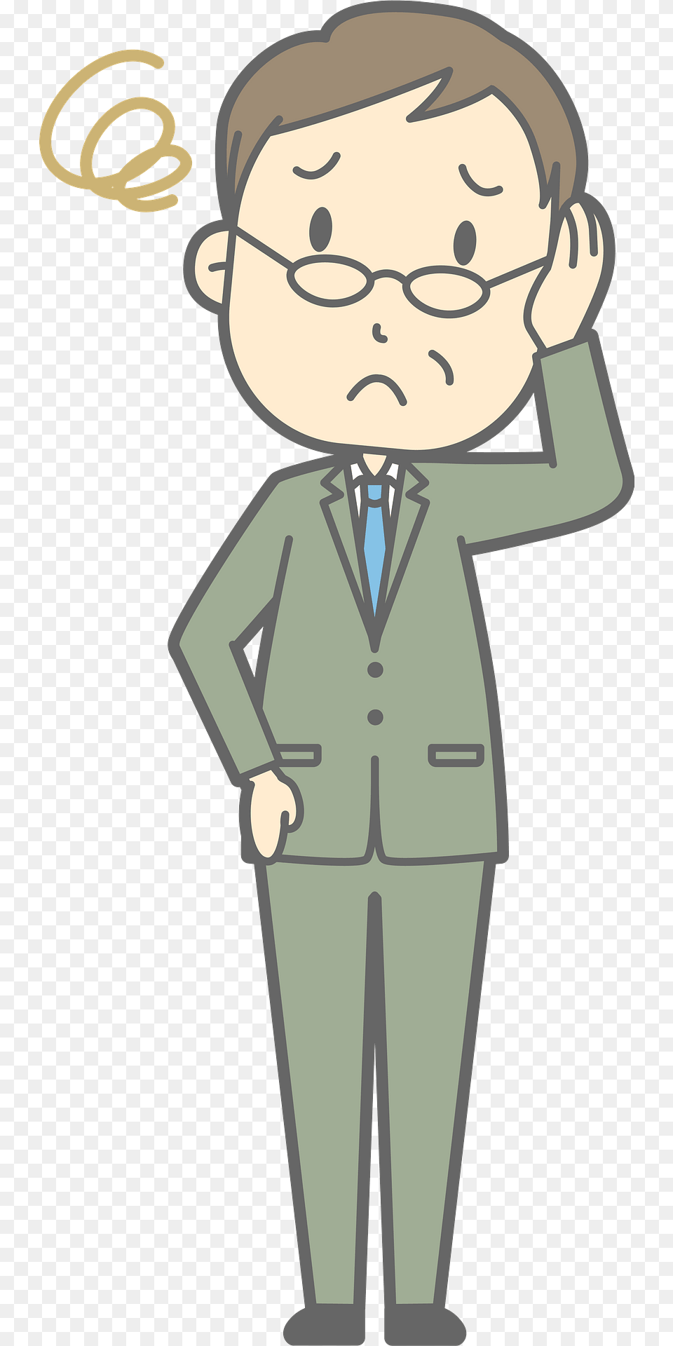 Brad Businessman Is Troubled Clipart, Clothing, Formal Wear, Suit, Person Png Image