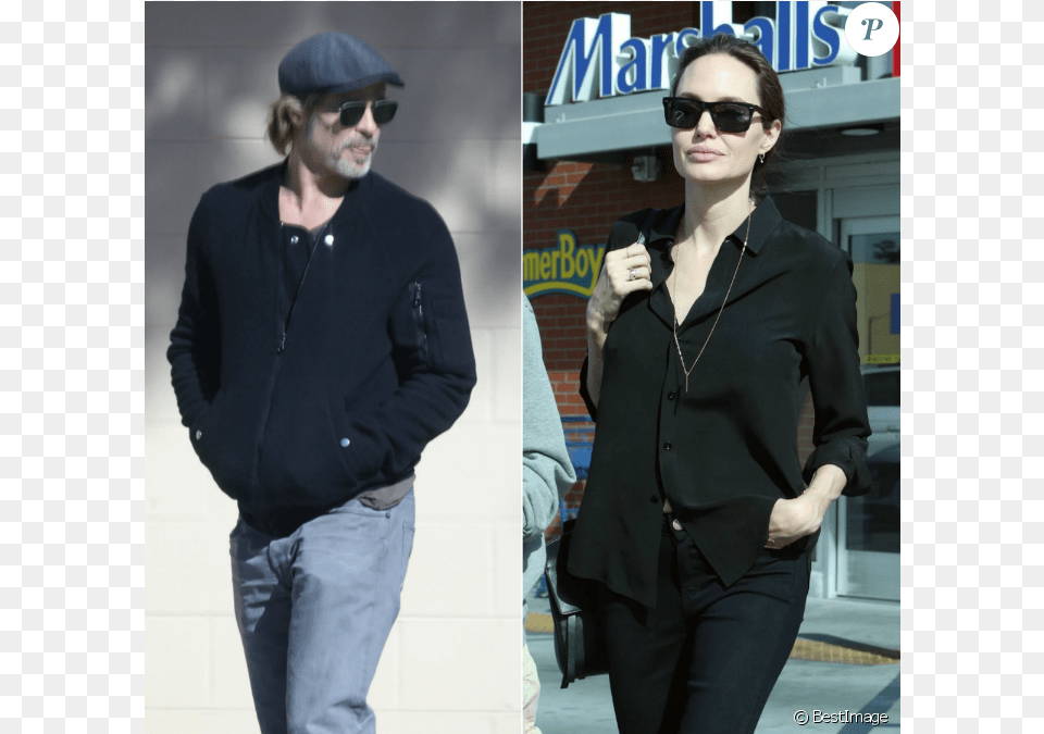 Brad Pitt Et Angelina Jolie 26 Janvier 2019 Los Gentleman, Jacket, Hat, Coat, Clothing Free Png