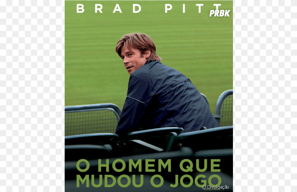Brad Pitt Foi O Treinador De Um Time De Baseball Em Moneyball Movie Poster, Plant, Person, Grass, People Png Image