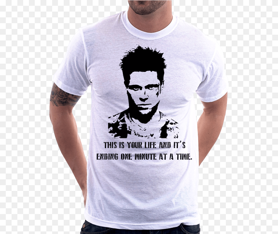 Brad Pitt Tyler Durden, T-shirt, Clothing, Person, Man Free Png