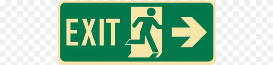 Brady Glow In The Dark And Standard Floor Exit Symbol Acil Levha, Sign, First Aid, Road Sign Free Transparent Png