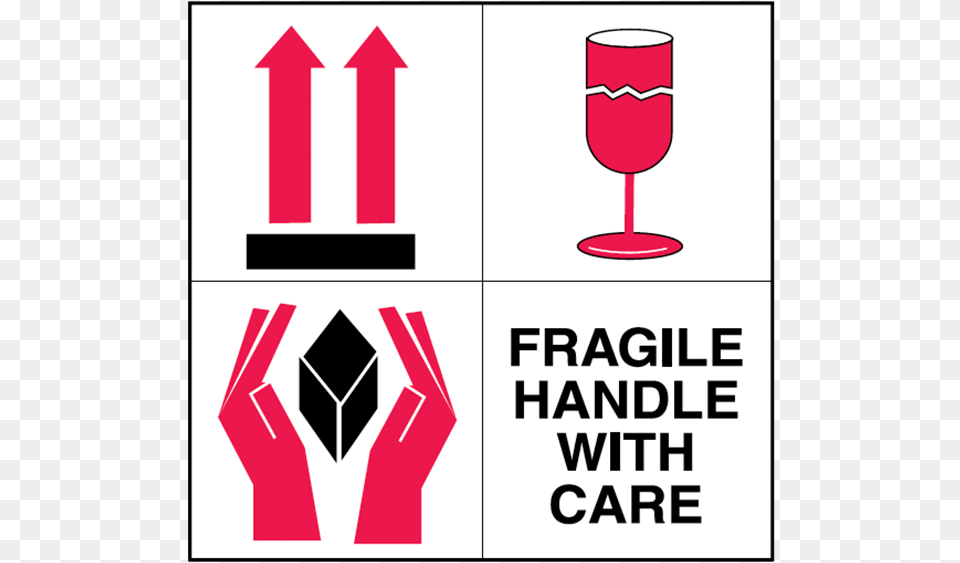 Brady Shipping Label Fragile Handle With Care 500 Per, Glass, Qr Code Png Image