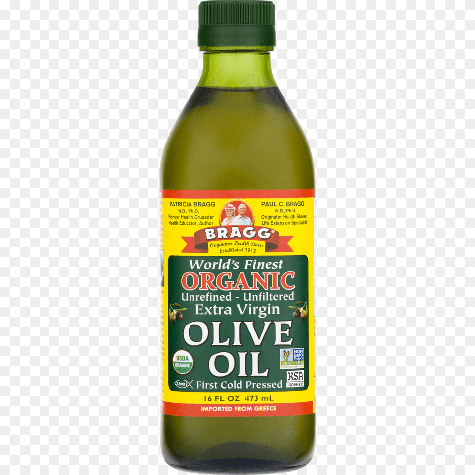 Bragg Organic Extra Virgin First Cold Pressed Olive Oil Fl Oz, Cooking Oil, Food, Person, Alcohol Png