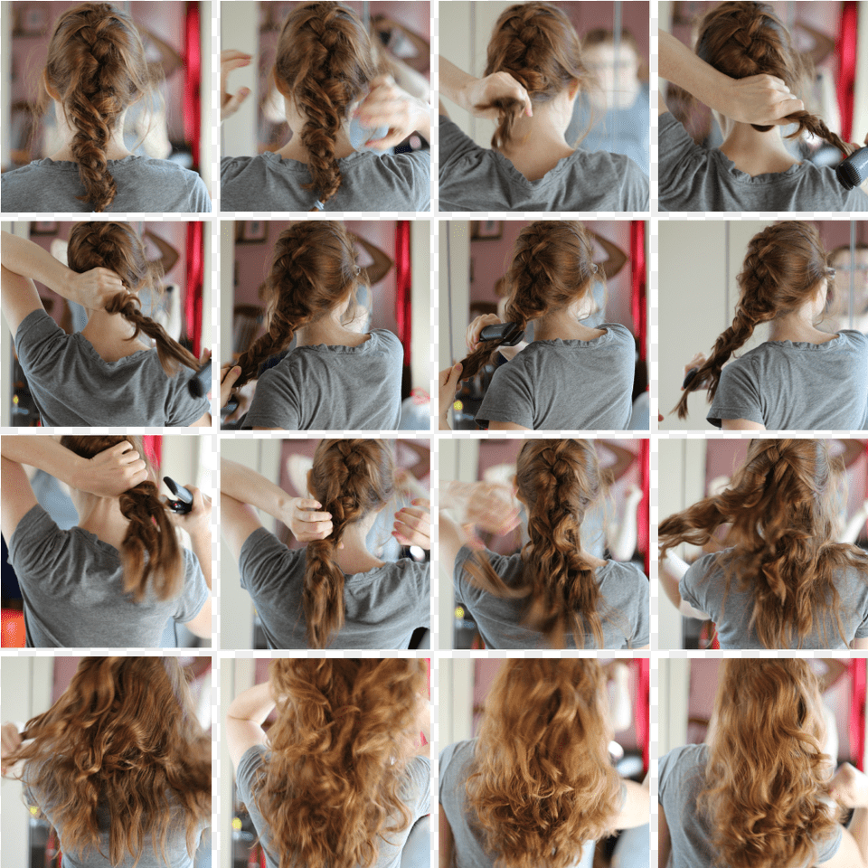 Braid Hair Then Flat Iron Mermaid Hair Do, Art, Collage, Adult, Teen Png Image