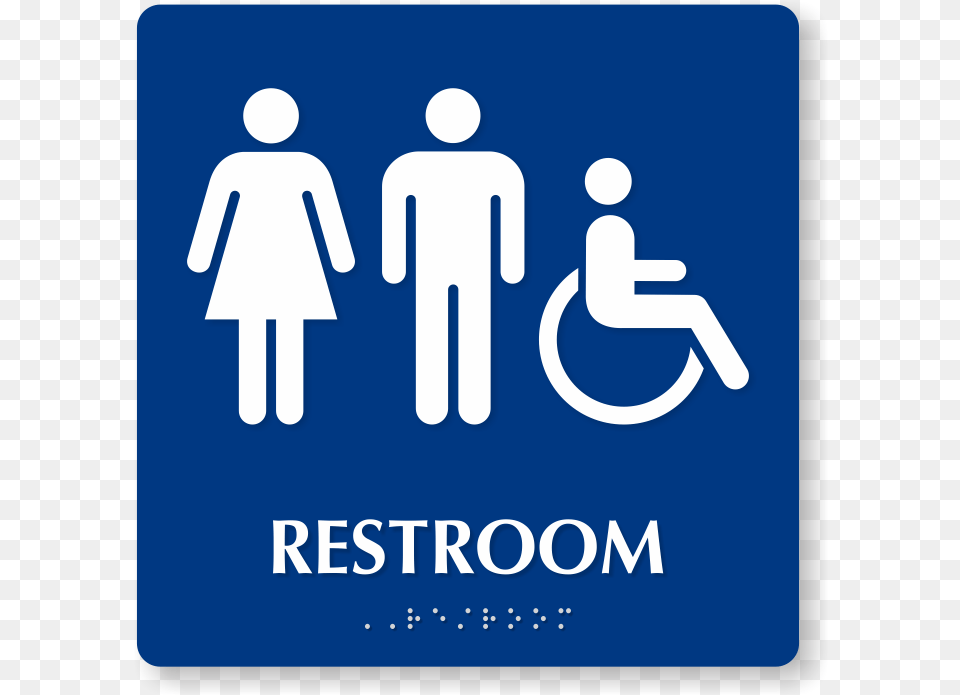 Braille Restroom Sign With Male Female Accessible Pictogram Ada Braille Family Restroom Sign, Symbol, Road Sign, License Plate, Transportation Free Transparent Png