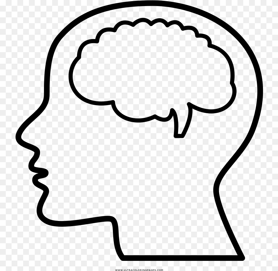 Brain And Head Coloring, Gray Free Transparent Png