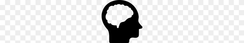 Brain And Head Icon, Gray Free Png Download