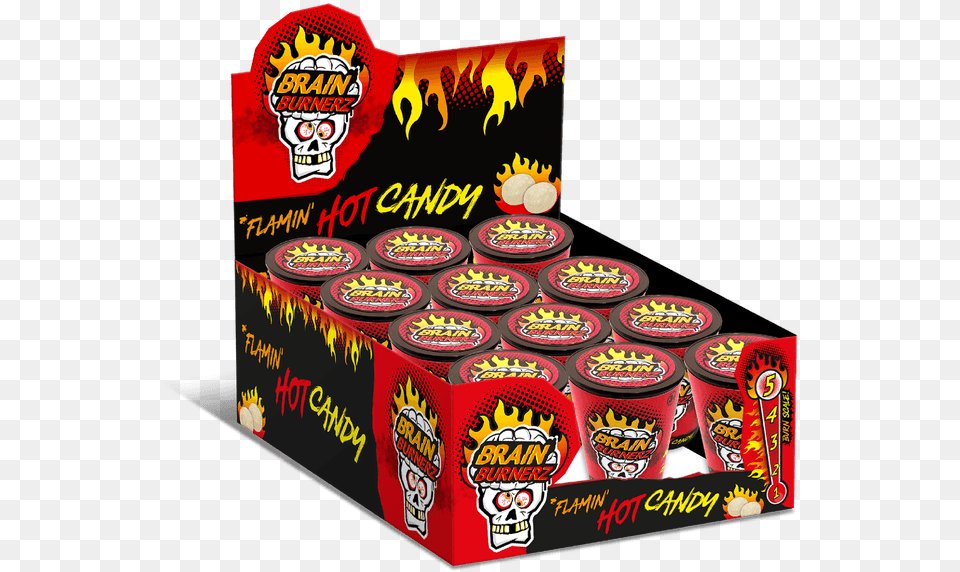 Brain Burnerz Hot Candy, Food, Sweets, Can, Tin Png